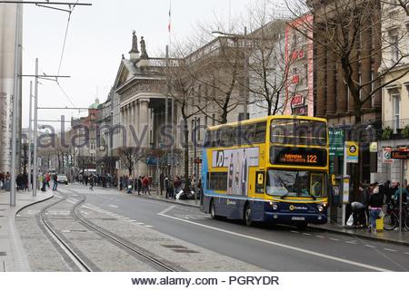 Gli autobus di Dublino come numeri turistiche luogo ma anche come più di 50% di autobus ispezionati dalla sicurezza stradale competente non ha superato il test nell'anno passato. Foto Stock