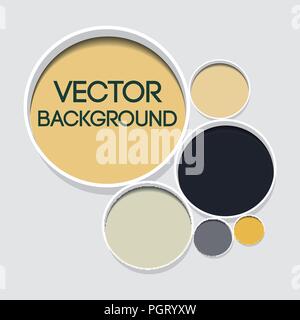 A forma di cerchio testo colorato di contenitori disposti su sfondo bianco template Illustrazione Vettoriale