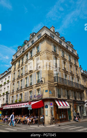 Cafe Le Bonaparte, Place Saint Germain des Pres, St Germain des Pres, sulla riva sinistra di Parigi, Francia Foto Stock