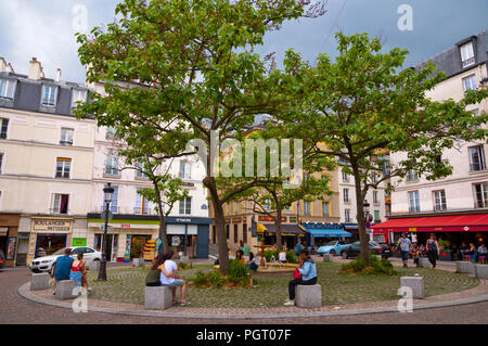 Place de la Contrescarpe, Rue Mouffetard, Quartiere Latino, Parigi, Francia Foto Stock