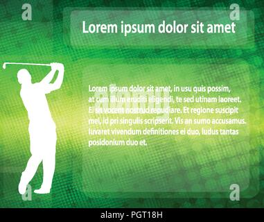 Il golfer silhouette su sfondo astratto con spazio per il testo - vettore Illustrazione Vettoriale
