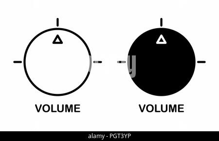 Bianco e nero illustrazione dei pulsanti del volume Illustrazione Vettoriale