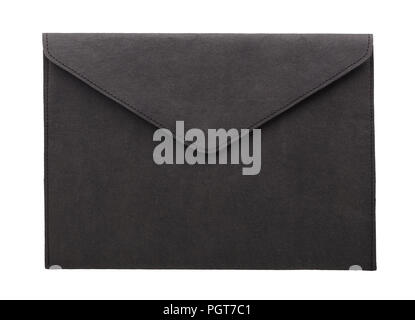 Nero busta Vintage isolato. Coperchio isolato Busta lettera di messaggio di posta elettronica di scrittura bianca. Foto Stock