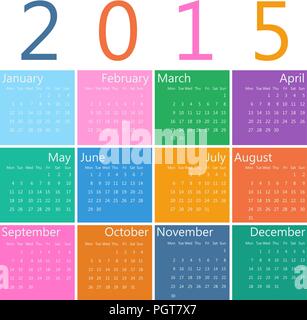 Appartamento di design di stile del calendario per il 2015 Illustrazione Vettoriale