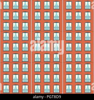 Muro di mattoni facciata di edificio seamless pattern design Illustrazione Vettoriale