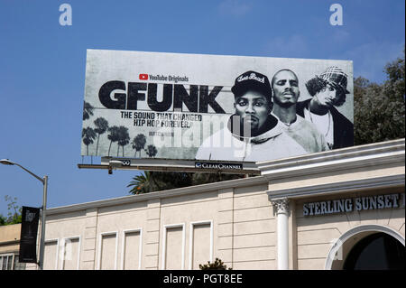 G Funk billboard sulla Sunset Strip di Los Angeles, CA Foto Stock