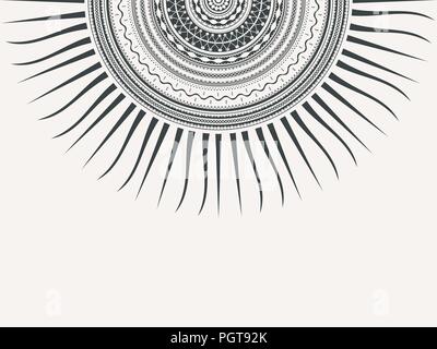 Sun tribali, design elemento isolato Illustrazione Vettoriale