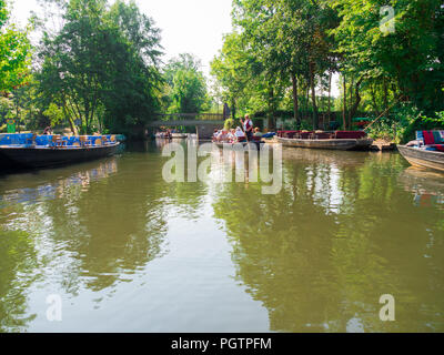 Vista la Spreewald canali, Germania, Europa Foto Stock