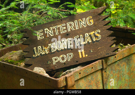Jawbone Appartamenti entrata SEGNO, Opal Creek Scenic Area ricreativa, Willamette National Forest, Oregon Foto Stock