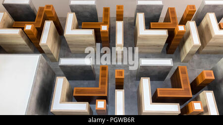 Moderno e astratto 3d design con forme geometriche. Foto Stock