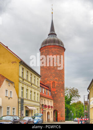 Torre Rossa (Der Rote Turm) a Luckau, Brandeburgo, Germania Foto Stock