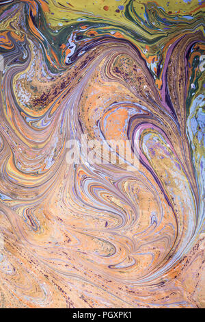Marmorizzazione tradizionale artwork pattern come colorato sfondo astratto Foto Stock