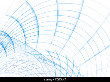 Frattali sfondo astratto dalla grafica delle linee blu creazione di quadratini bianchi Foto Stock