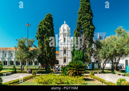 Lisbona, Portogallo - Agosto 20, 2017: Jeronimos Hieronymites Monastero dell'Ordine di San Girolamo Foto Stock