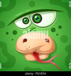 Divertente, grazioso, crazy snake carattere. Illustrazione Vettoriale