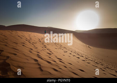 Il mondo ultraterreno dune e dei paesaggi del deserto di Namib-Naukluft Parco Nazionale fare una bella ed emozionante giornata di viaggio da Sesriem camp sul bordo di t Foto Stock