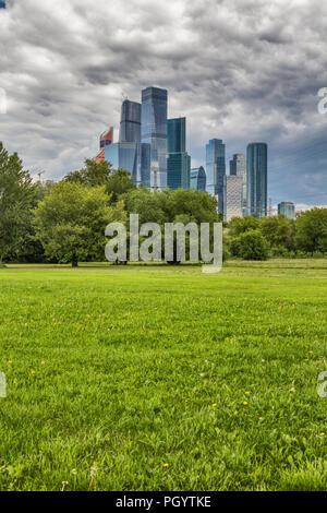 La moderna architettura di Moscow International Business Center, città di Mosca, Russia Foto Stock