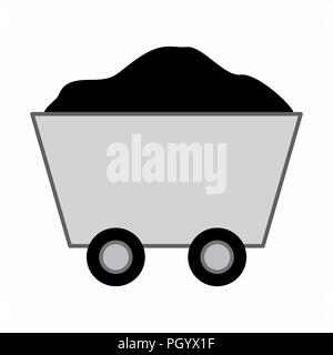 Illustrazione di un carrello di minerale isolato su sfondo bianco Illustrazione Vettoriale