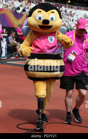 Whizbee Bee, la mascotte ufficiale al mondo Para Championships di Londra 2017 Foto Stock