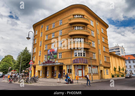 Art Deco vicino casa Volksbuhne, Berlino, Germania Foto Stock