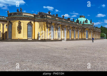 Palazzo (1747), Georg Wenzeslaus von Knobelsdorff, Sanssouci, Potsdam, Brandeburgo, Germania Foto Stock