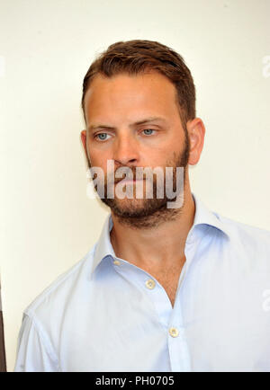 Roma, Italia. Il 29 agosto, 2018. 75° Festival del Cinema di Venezia 2018, film Photocall 'Sulla mia pelle''. Nella foto: Alessandro Borghi Credit: Indipendente Agenzia fotografica/Alamy Live News Foto Stock