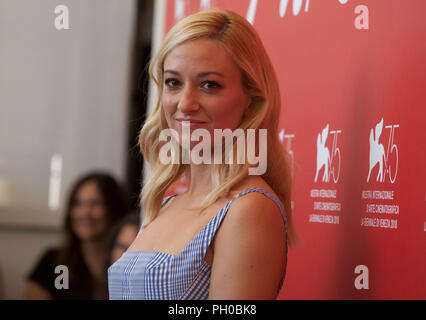 Venezia, Italia. Il 29 agosto 2018. Olivia Hamilton al photocall per il film primo uomo al settantacinquesimo Festival del Cinema di Venezia, mercoledì 29 agosto 2018, Venezia Lido, Italia. Credito: Doreen Kennedy/Alamy Live News Foto Stock