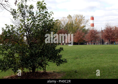 New York, NY, STATI UNITI D'AMERICA. 29 Ago, 2018. Foto d'archivio. Barretto Point Park nelle cacce industriale punto sezione del Bronx, New York, dove un secondo insieme di resti umani sono stati trovati su 28 Agosto, 2018 è raffigurato il 11 novembre, 2017. Un primo ritrovamento di resti umani sono stati scoperti tre (3) miglia a Crotona Park domenica, 26 agosto 2018, e si ritiene che appartengono alla stessa donna secondo una dichiarazione da parte della polizia di New York Department (NYPD). La polizia ha dichiarato la donna è la morte di un omicidio Mercoledì 29 Agosto, 2018. © 2018 G. Ronald Lopez/DigiPixsAgain.us/Alamy Live Foto Stock