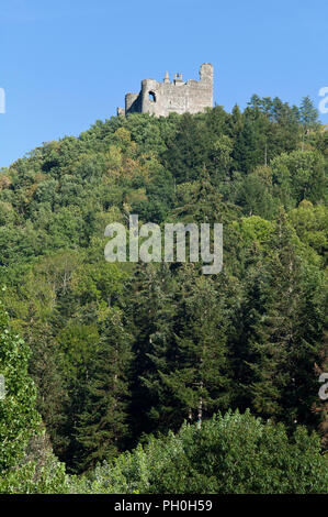 Castello di Najac, Aveyron, Occitanie, Francia, Europa in estate sole Foto Stock