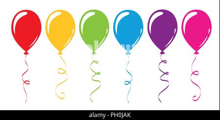 Festa di fondo con palloncini colorati. Palloncini multicolore su sfondo  bianco. Palloncino decorazione festosa. Buon compleanno o anniversario  Immagine e Vettoriale - Alamy