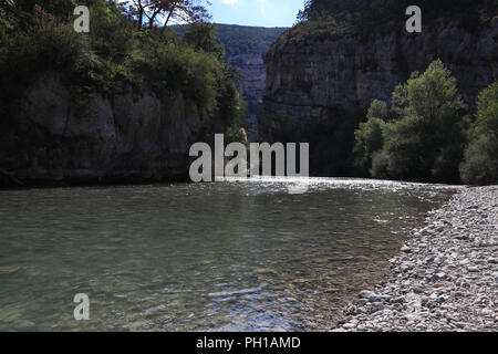 Close-up del chiaro Verdon Canyon in Provenza Francese, Verdon Gorges du Foto Stock