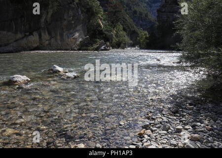 Close-up del chiaro Verdon Canyon in Provenza Francese, Verdon Gorges du Foto Stock