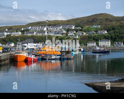 Le barche attraccate al Porto di Mallaig, sulla costa ovest della Scozia Foto Stock