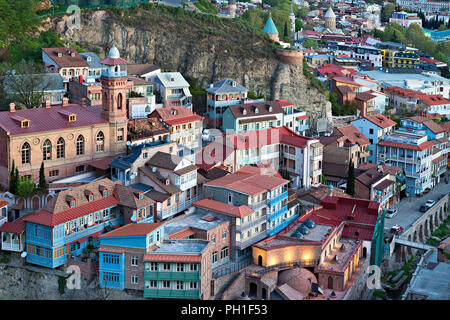 Case colorate a Tbilisi, Georgia Foto Stock