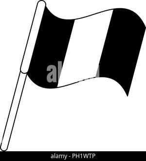 Bandiera irlandese pole in bianco e nero Illustrazione Vettoriale