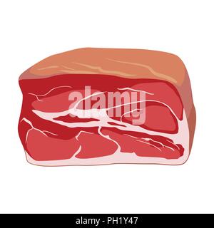 Maiale manzo prosciutto, gammon icona in stile appartamento, carni fresche. Illustrazione Vettoriale