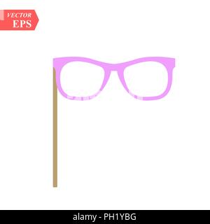 Occhiali da sole di carnevale icona in stile appartamento. Per il web, la stampa, il design creativo. Illustrazione Vettoriale. Isolato su sfondo bianco Illustrazione Vettoriale