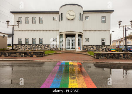 Channel-Port aux Basques City Hall. San Giovanni, Terranova e Labrador, Canada. Foto Stock