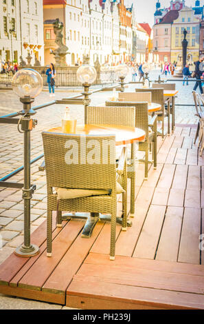 Street Cafe a molla, Poznan Foto Stock