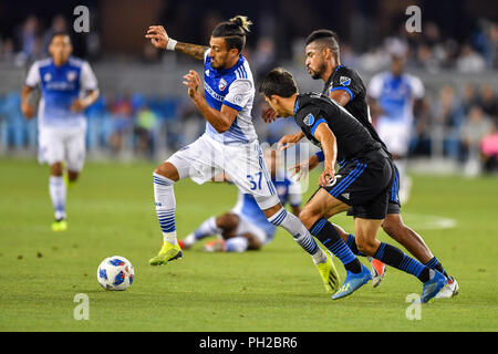 Agosto 29, 2018: FC Dallas avanti Maximiliano Urruti (37) in azione durante il match di MLS tra FC Dallas e San Jose terremoti a Avaya Stadium di San Jose, California. Chris Brown/CSM Foto Stock