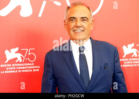 Venezia, Italia. Il 29 agosto, 2018. Alberto Barbera assiste la giuria photocall durante il 75° Festival del Cinema di Venezia il 29 agosto 2018 a Venezia, Italia. Credito: Giovanni Rasimus/Media punzone ***Francia, Svezia, Norvegia, Denark, Finlandia, Stati Uniti d'America, Repubblica Ceca, Sud America solo***/Alamy Live News Foto Stock