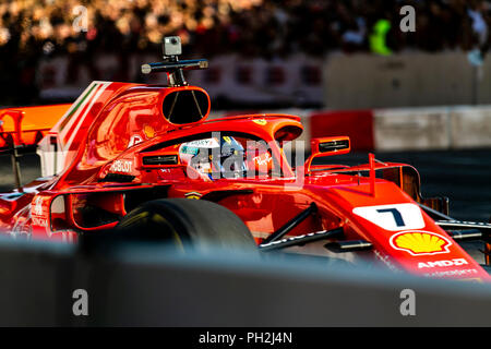 Milano, 29 agosto 2018 - Ferrari F1 Team facendo una performance live a F1 Milano festival - Valeria Portinari Alamy Live News Foto Stock