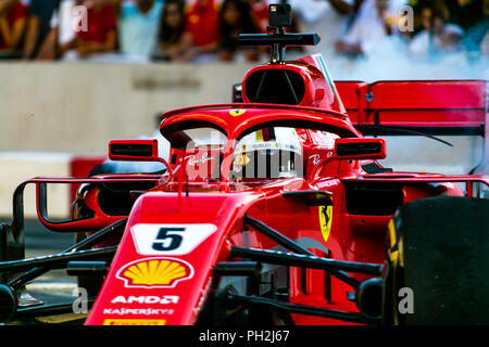 Milano, 29 agosto 2018 - Ferrari F1 Team facendo una performance live a F1 Milano festival - Valeria Portinari Alamy Live News Foto Stock