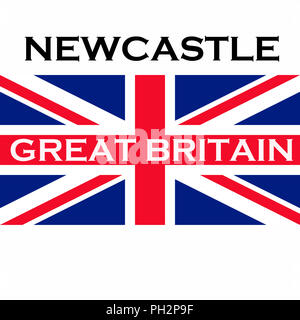 Newcastle Upon Tyne e la bandiera del Regno Unito di Gran Bretagna Foto Stock