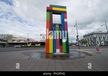 Facciata del museo di Waikato, un Regional Art Museum e il centro culturale di Hamilton in Nuova Zelanda, novembre 2017. () Foto Stock