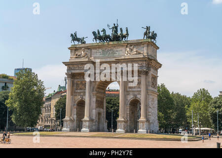 Triumphbogen Arco della Pace, Mailand, Lombardei, Italien | arco di Triumphal Arco della Pace, Milano, Lombardia, Italia, Europa Foto Stock