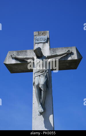 La crocifissione di Gesù Cristo sul Calvario il Golgota, Szob, Ungheria Foto Stock