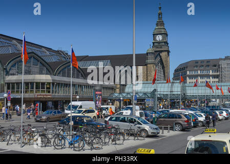 Hauptbahnhof, Hachmannplatz, Kirchenallee, Amburgo, Deutschland Foto Stock