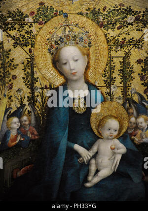 Stefan Lochner (ca. 1400/1410-1451). Pittore tedesco. Madonna del Rose Bower, ca.1440-1442. Dettaglio. Wallraf-Richartz Museum. Colonia. Germania. Foto Stock