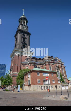 Hauptkirche Sankt Michaelis, Englische Planke, Amburgo, Deutschland Foto Stock